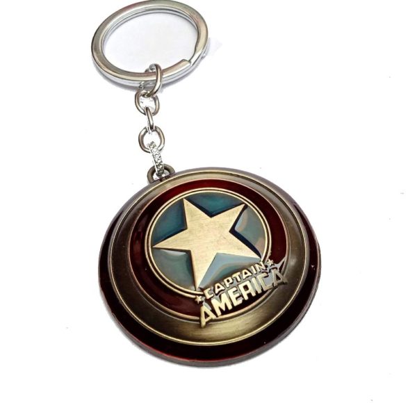 Captain America Key Chain to hold Important Keys Keychain with Rotating Shied