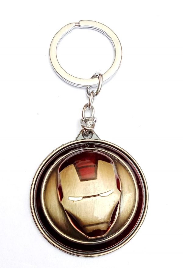 Iron Man Key Chain Avengers Series Designer Key Chain and Key Rings Ironman Rotating Shield of Metal